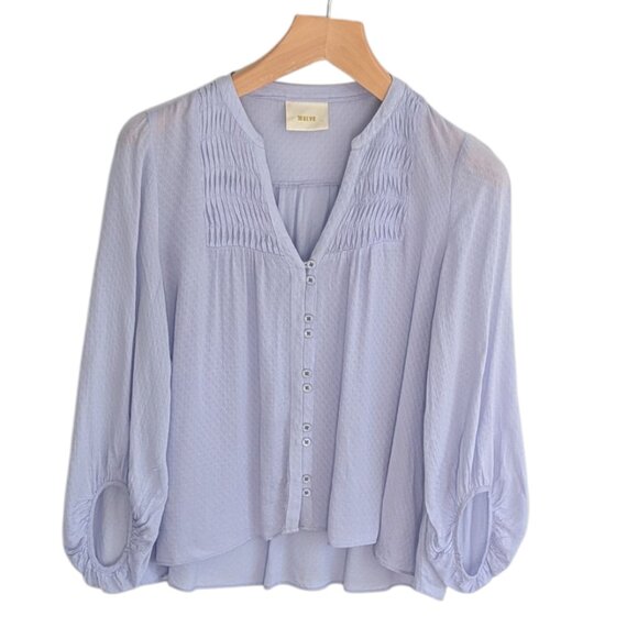 Anthropologie Maeve Pintuck Peasant Blouse - Picture 2 of 5